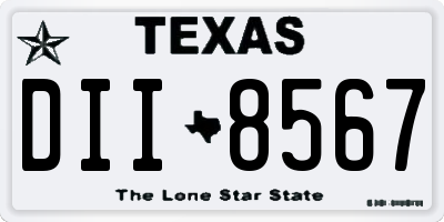 TX license plate DII8567