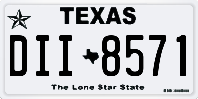 TX license plate DII8571