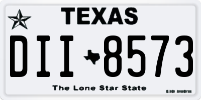 TX license plate DII8573