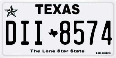 TX license plate DII8574
