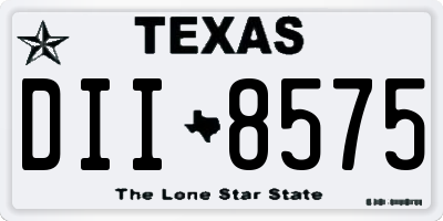 TX license plate DII8575