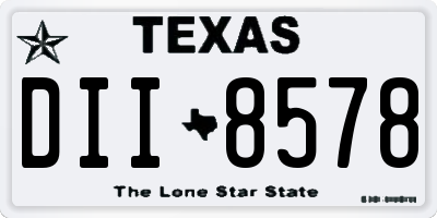 TX license plate DII8578
