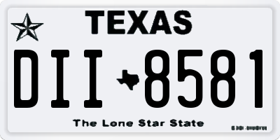 TX license plate DII8581