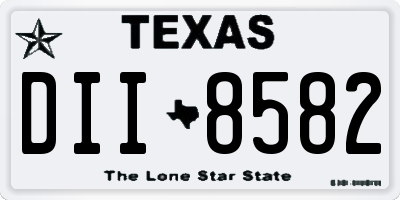 TX license plate DII8582