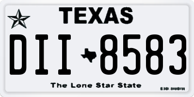 TX license plate DII8583