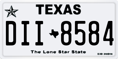 TX license plate DII8584