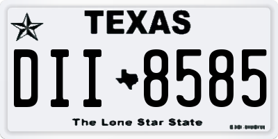 TX license plate DII8585