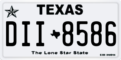 TX license plate DII8586