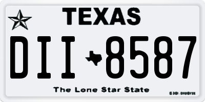 TX license plate DII8587