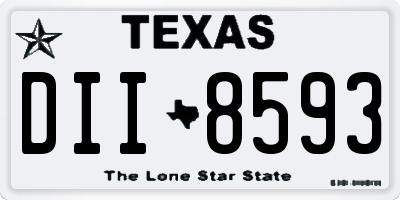 TX license plate DII8593