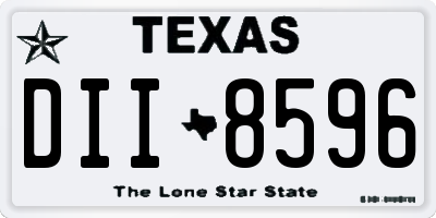 TX license plate DII8596