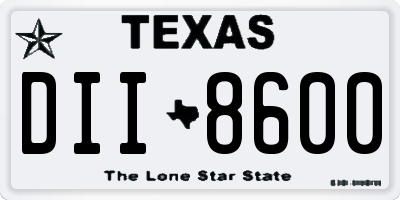 TX license plate DII8600