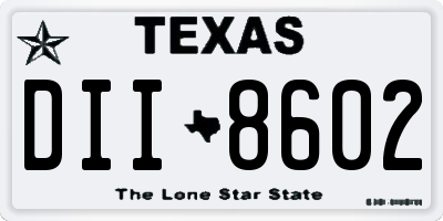 TX license plate DII8602