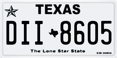 TX license plate DII8605