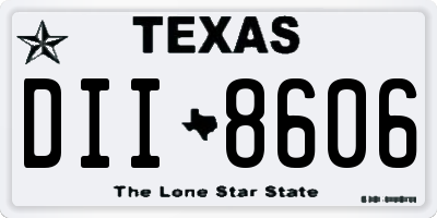 TX license plate DII8606