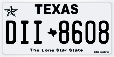 TX license plate DII8608