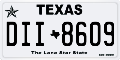TX license plate DII8609