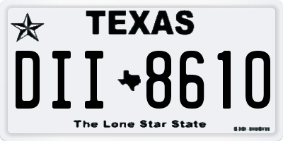 TX license plate DII8610