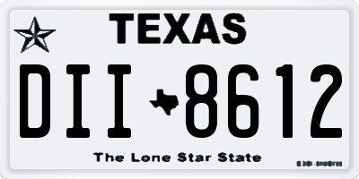 TX license plate DII8612