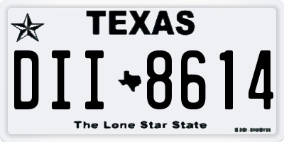 TX license plate DII8614