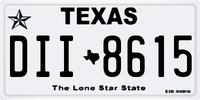 TX license plate DII8615