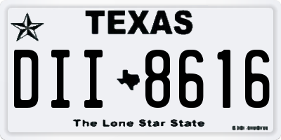 TX license plate DII8616