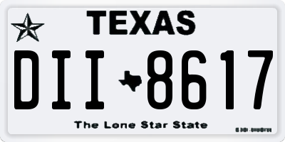 TX license plate DII8617
