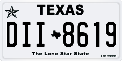 TX license plate DII8619