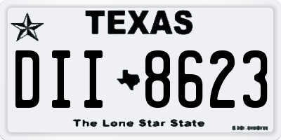 TX license plate DII8623