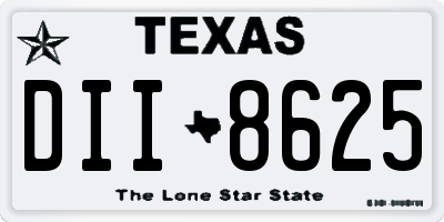 TX license plate DII8625