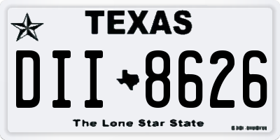 TX license plate DII8626