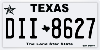 TX license plate DII8627