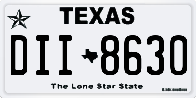 TX license plate DII8630