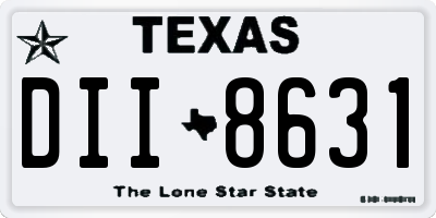 TX license plate DII8631