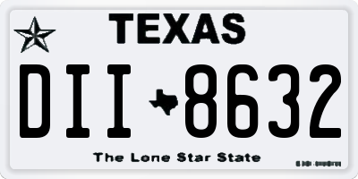 TX license plate DII8632
