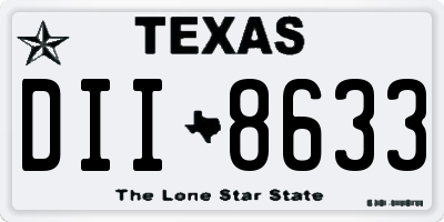 TX license plate DII8633