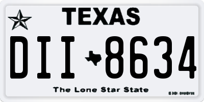 TX license plate DII8634