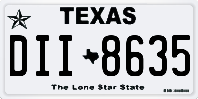 TX license plate DII8635