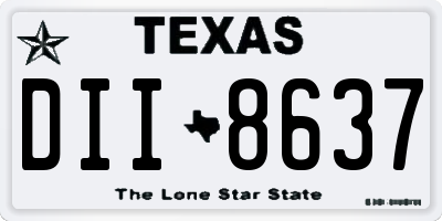 TX license plate DII8637