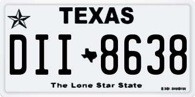 TX license plate DII8638