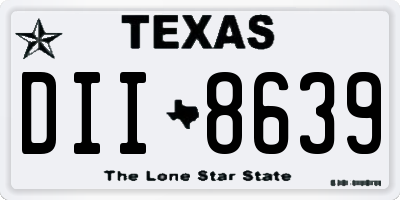 TX license plate DII8639