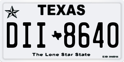 TX license plate DII8640