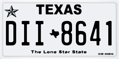 TX license plate DII8641
