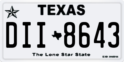 TX license plate DII8643