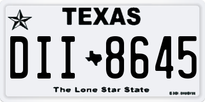 TX license plate DII8645