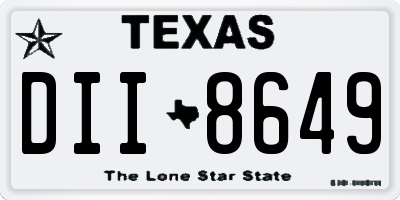 TX license plate DII8649
