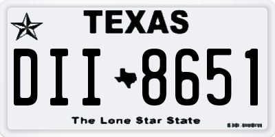 TX license plate DII8651