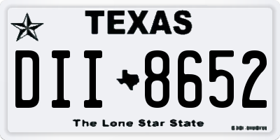 TX license plate DII8652