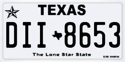 TX license plate DII8653