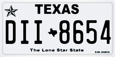 TX license plate DII8654